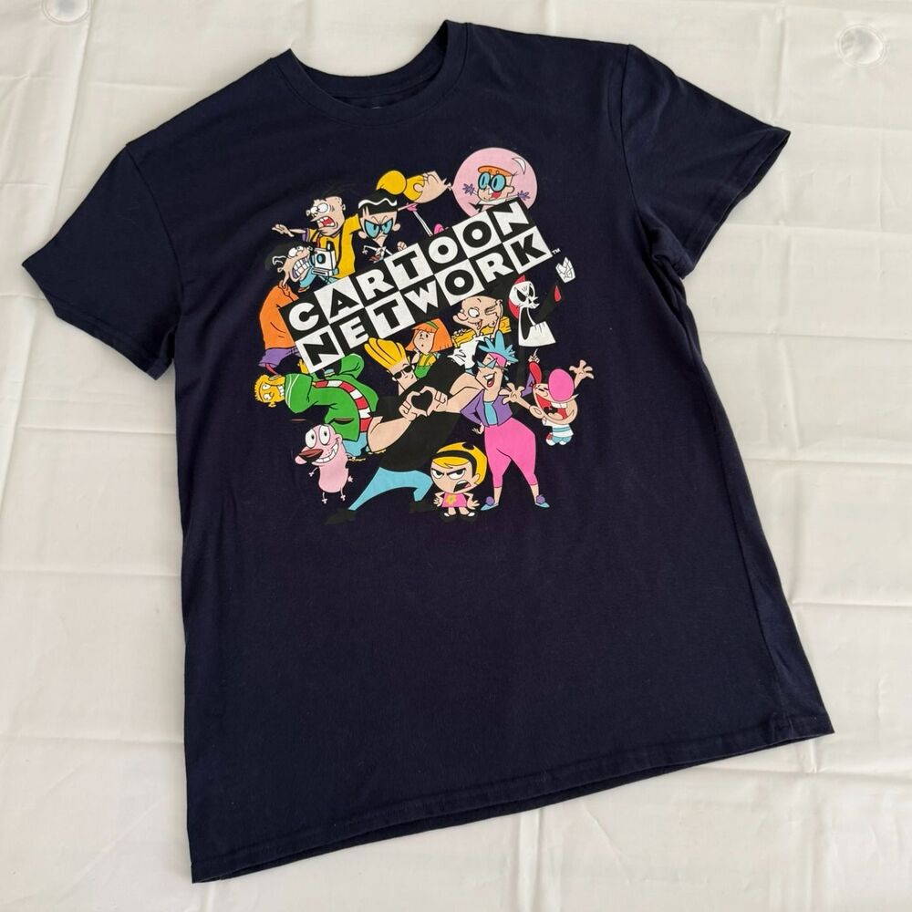 Cartoon Network Men's M Tshirt Blue Ed Johnny Dexter Dee Dee Courage Grim Reaper